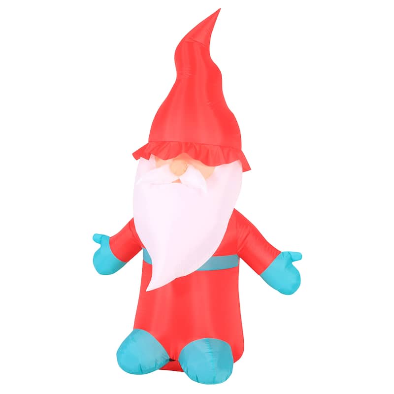 Occasions Airflowz Inflatable Christmas Gnome, 6 ft Tall, Red