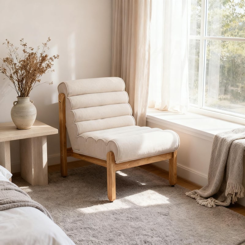 Scott Living - Modern Upholstered Accent Chair with Plush Layered Cushion & Solid Wood Frame - 25.75"W