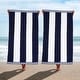 preview thumbnail 45 of 48, Cabana Stripe Oversized Cotton Beach 2 Piece Towel Set by Superior Blue