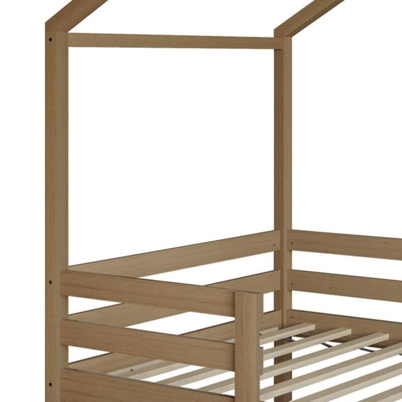 CraftPorch Mid-Century Wooden Canopy Bed