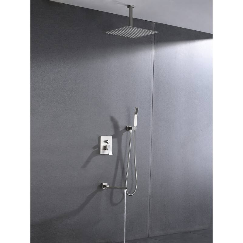 Ceiling Mounted Shower System Combo Set with Handheld and 16"Shower head