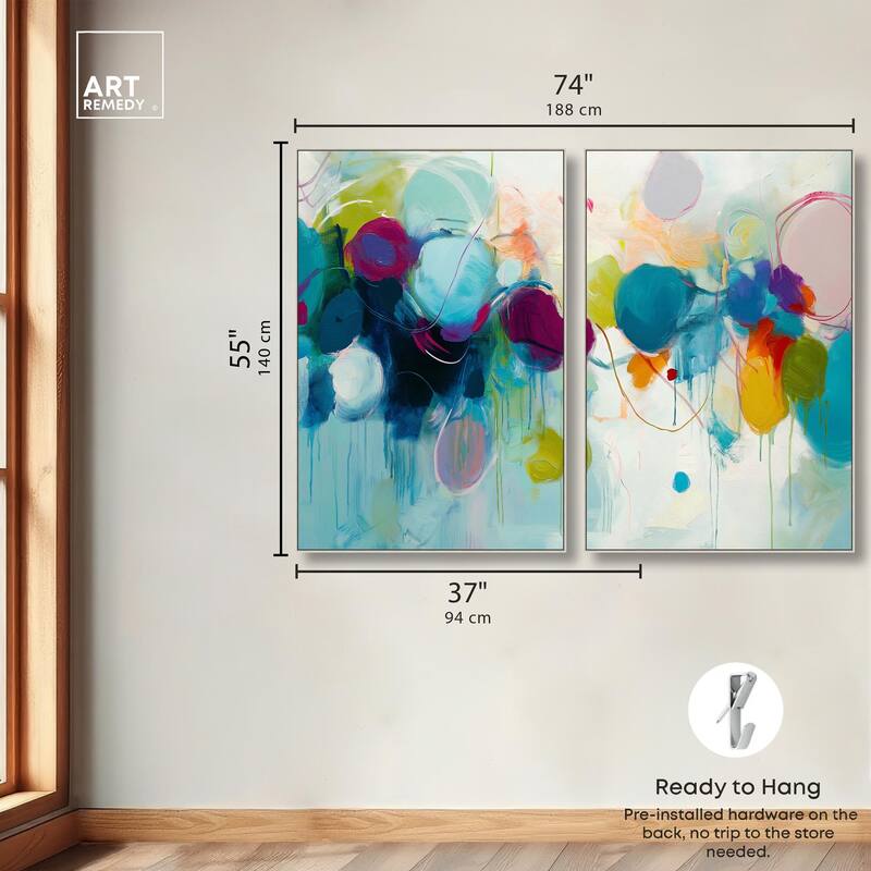 Expressive Flow I Canvas Set of 2 by Art Remedy