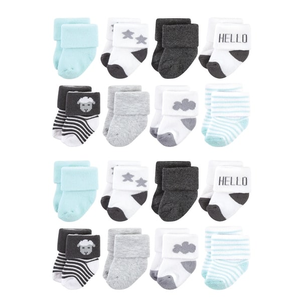 slide 1 of 1, Hudson Baby Cotton Rich Baby Terry Socks 16-Pack, Sheep 0-6 Months - Sheep