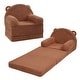 preview thumbnail 2 of 47, Kids Couch, Toddler Couch Sofa Bed Fold Out, Convertible Sofa to Lounger, Kids Chair Seat Playroom Furniture Brown