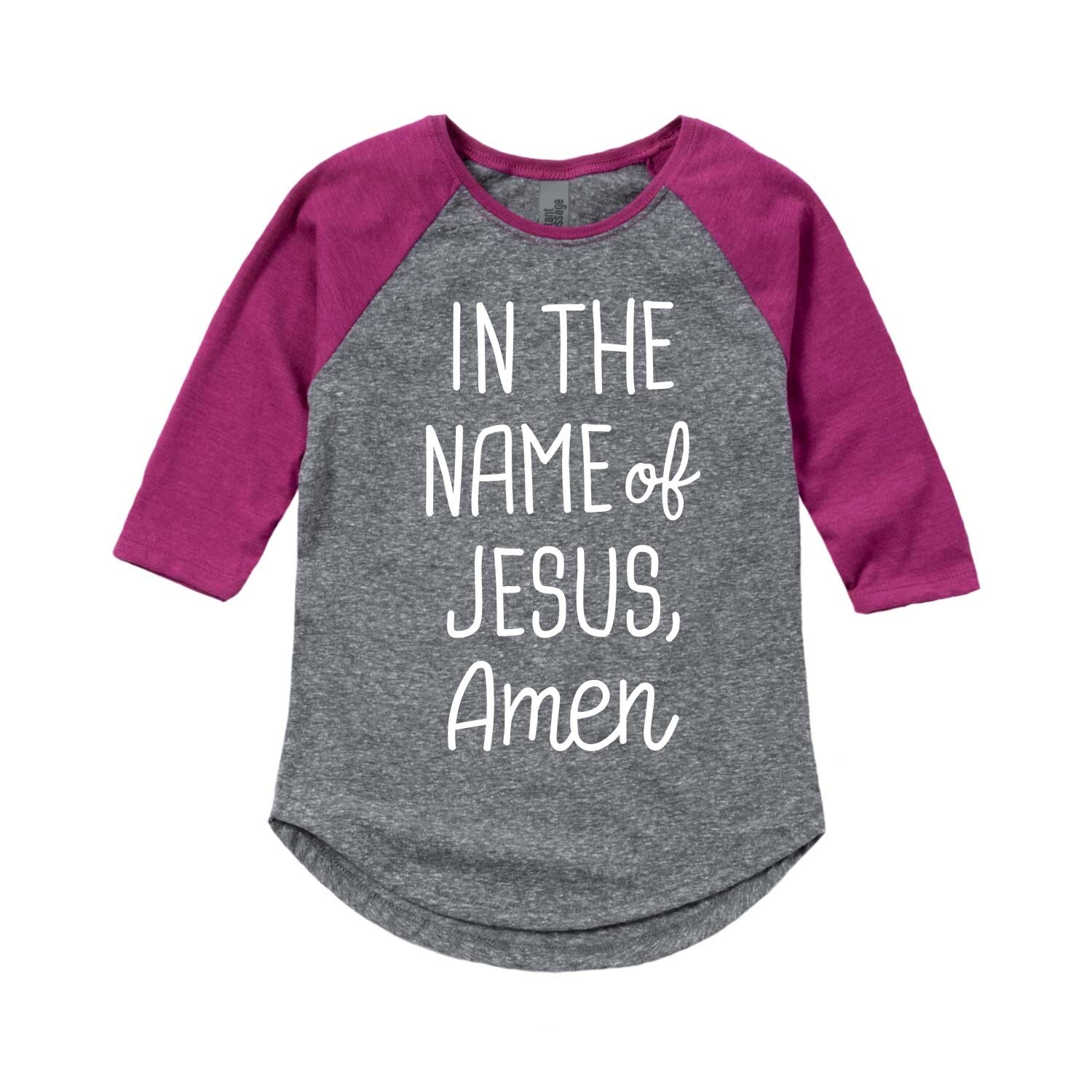 Shop Name Of Jesus Amen Easter Toddler Girl Shirt Tail Raglan