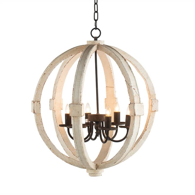 6 - Light Wood Chandelier