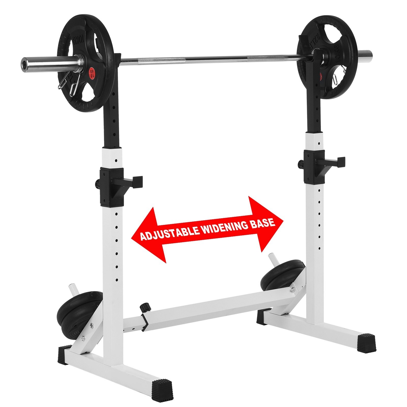 Merax Barbell Rack 550LBS Max Load Adjustable Squat Stand Dipping Station Gym Weight Bench Press Stand