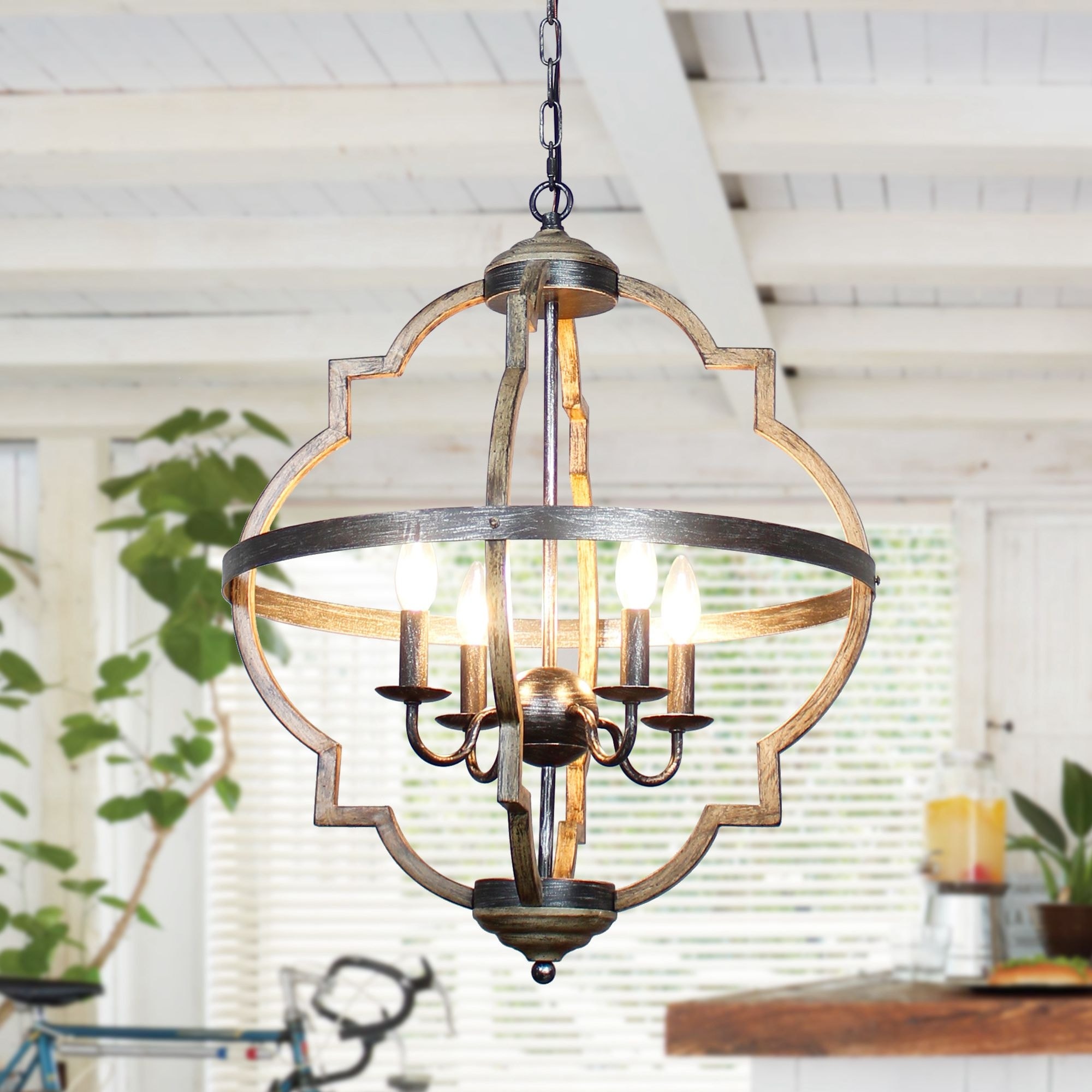 Distressed metal pendant light discount