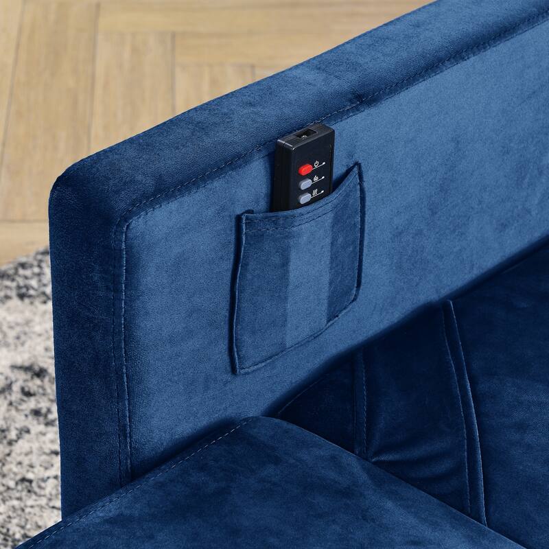 Pull Out Recliner Chair Velvet Sleeper Chair Lounge Accent Chair Bed