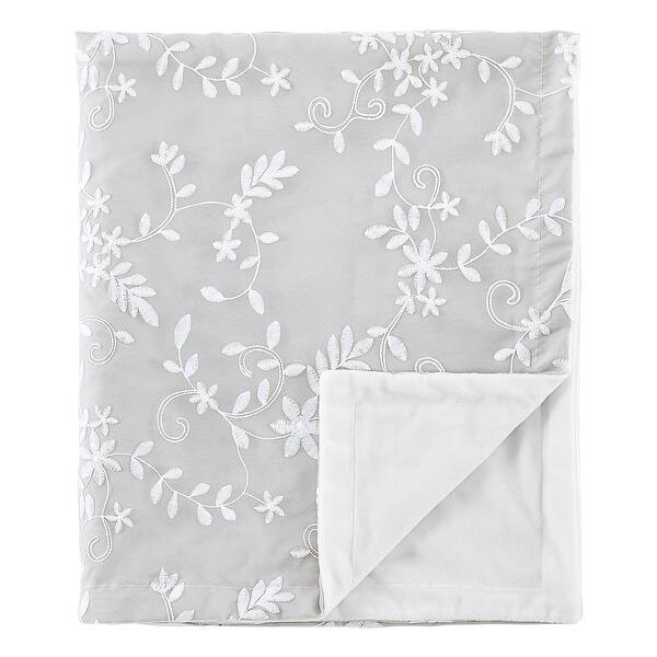 slide 2 of 5, Grey Floral Vintage Lace Girl Baby Receiving Security Swaddle Blanket - Gray Luxurious Elegant Princess Boho Shabby Chic Luxury