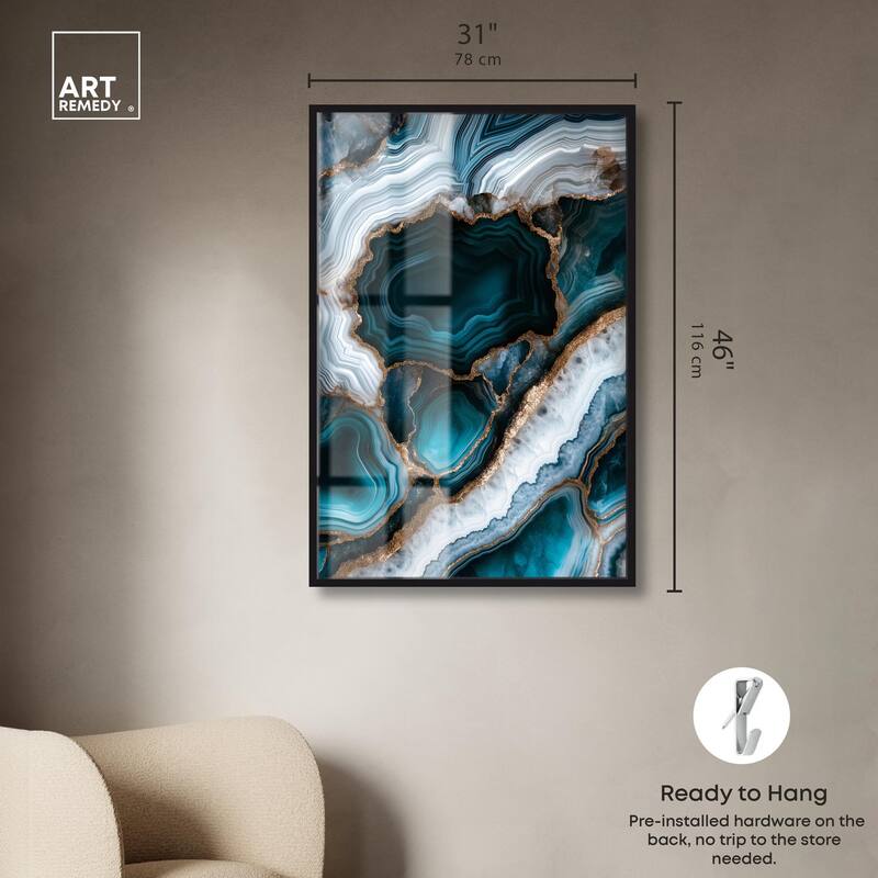 Teal Tectonic I Shadowbox by Art Remedy