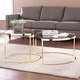 preview thumbnail 1 of 6, Silver Orchid Marlei Brass Glass Cocktail Table Set (Set of 2)