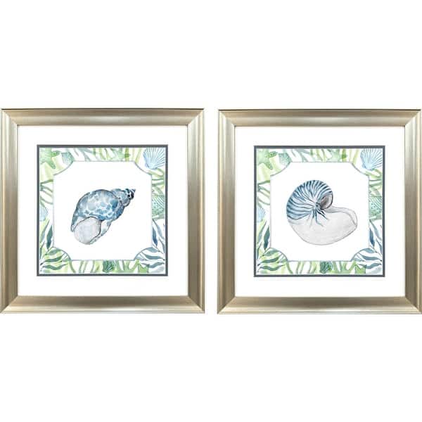 slide 2 of 5, Paragon Coastal Shell Framed Art - Set of 2 2-piece Set