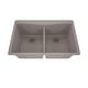 preview thumbnail 1 of 6, 33 Inch Lexicon Platinum Quartz Composite Drop-in Undermount Double Bowl Galaxy Concrete Kitchen Sink LP-800TM-C-SO Galaxy Concrete
