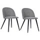 preview thumbnail 120 of 176, Homy Casa Mid-Century Modern Fabric Dining Chairs (Set of 2) Sky Grey/ Black