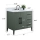 preview thumbnail 89 of 95, Vanity Art 36" Single Sink Bathroom Vanity Cabinet with Engineered Marble Countertop