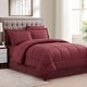preview thumbnail 31 of 58, Sweet Home Collection 8 Piece Embossed Dobby Stripe Bed In A Bag All Season Complete Set Burgundy - Queen
