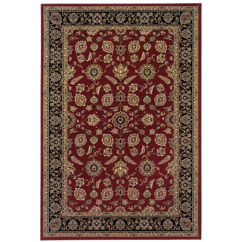 Style Haven Annapolis Bordered Traditional Area Rug - 10' x 12' 7" - Red/Black - Rectangle