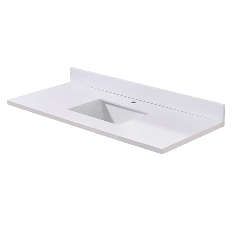 Altair Caorle Bathroom Vanity Countertop in Snow White Finish Without Cabinet