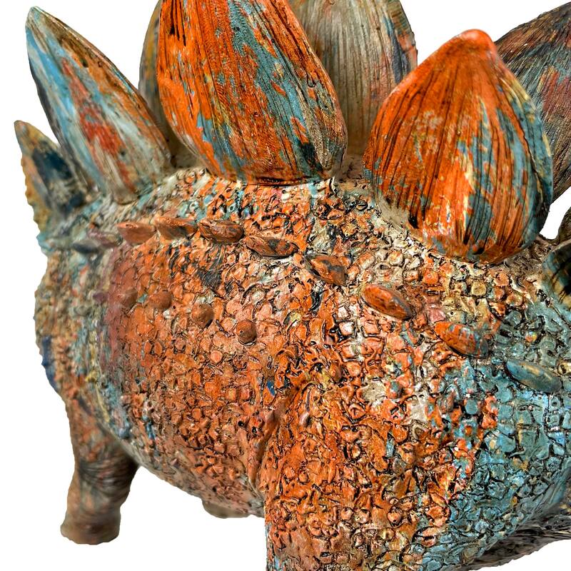 Colorful Stegosaurus Statue - 7.5" Detailed Dinosaur Decor For Home Or - 7.5 X 14.25 X 3.5 inches