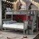 preview thumbnail 31 of 40, Twin-Over-Full Bunk Bed with Storage and Guardrail Grey