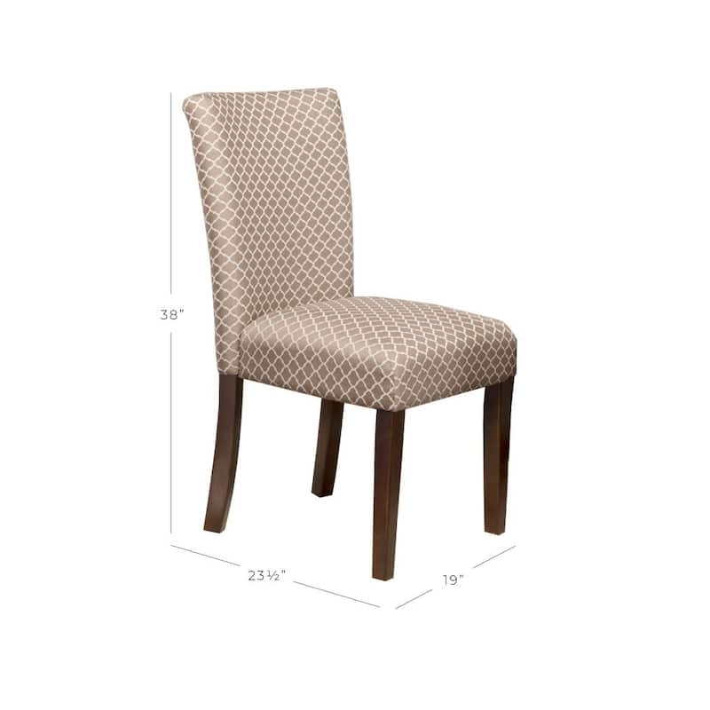 HomePop Mocha Cream Quatrefoil Pattern Parson Chairs (Set of 2)