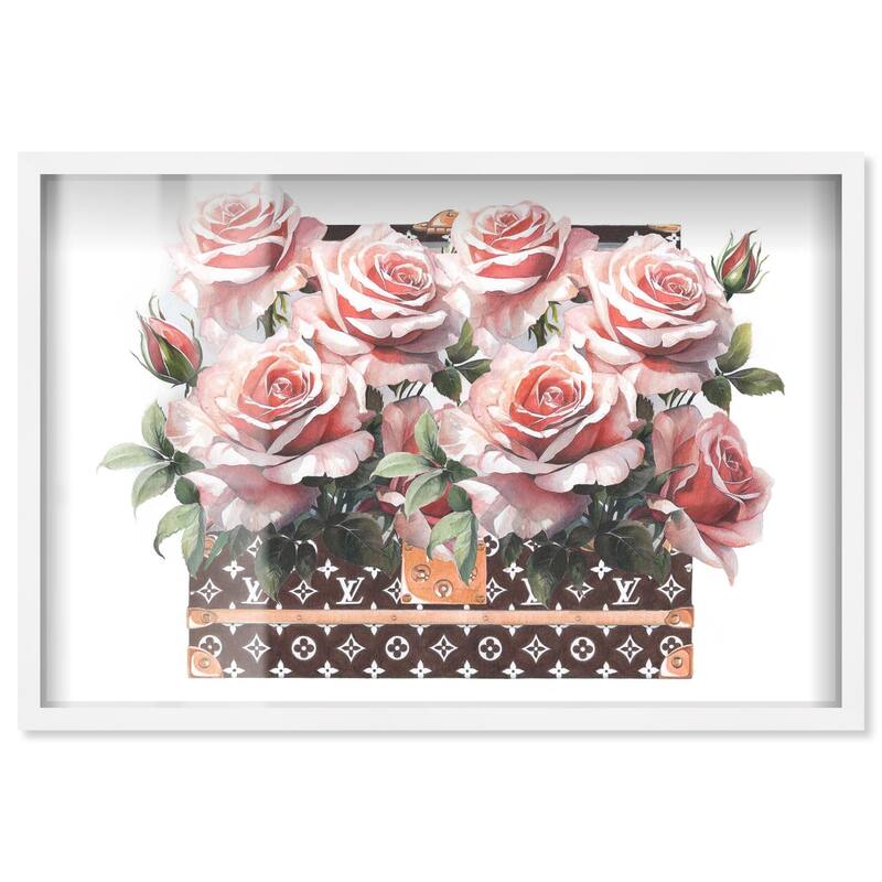 Doll Memories - Stylish Roses Shadowbox by Art Remedy - White - 36" x 24"