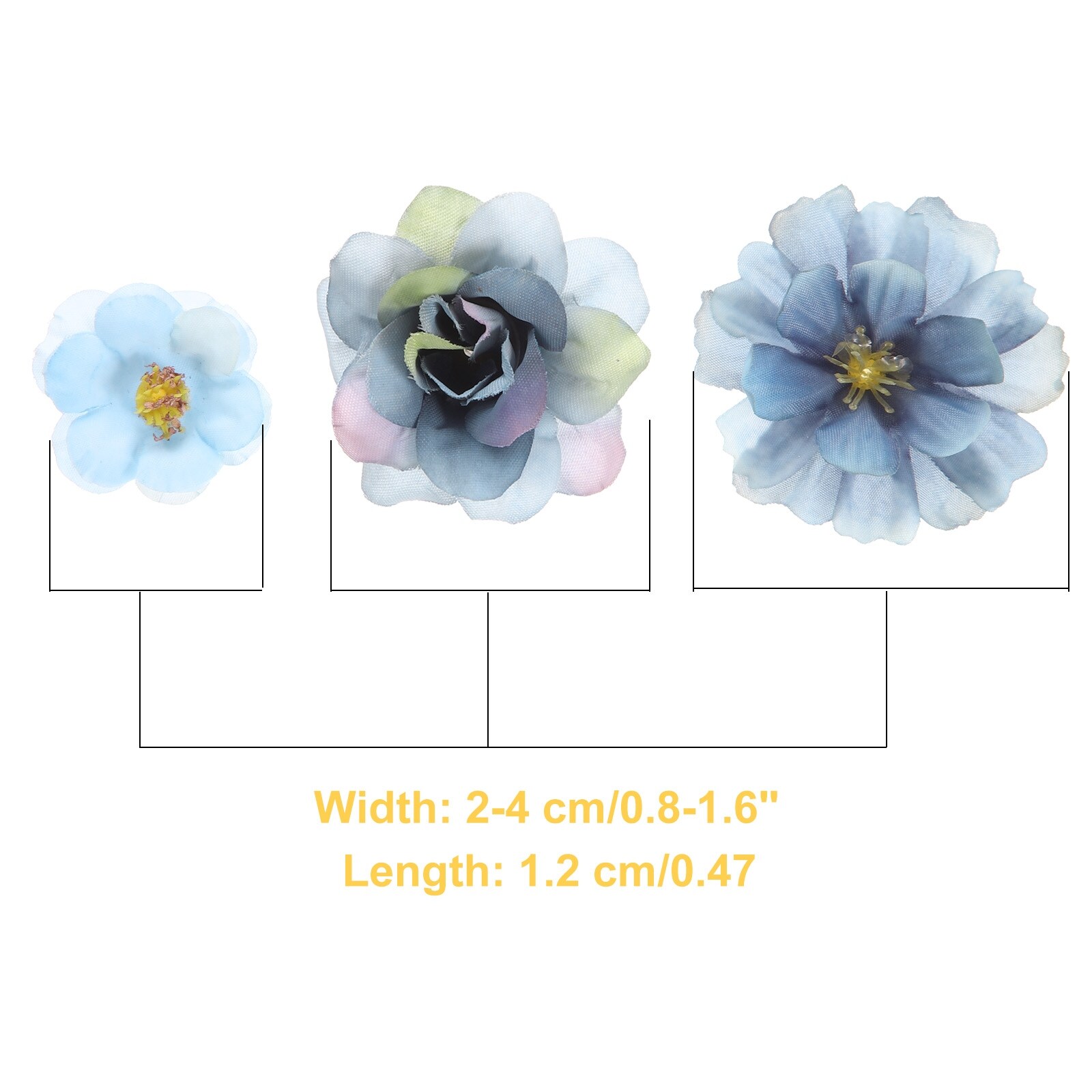 Faux Flower Heads Mini Artificial Flowers Bulk Small Multicolor Fabric Flowers for DIY Craft Wedding Party Home Decoration