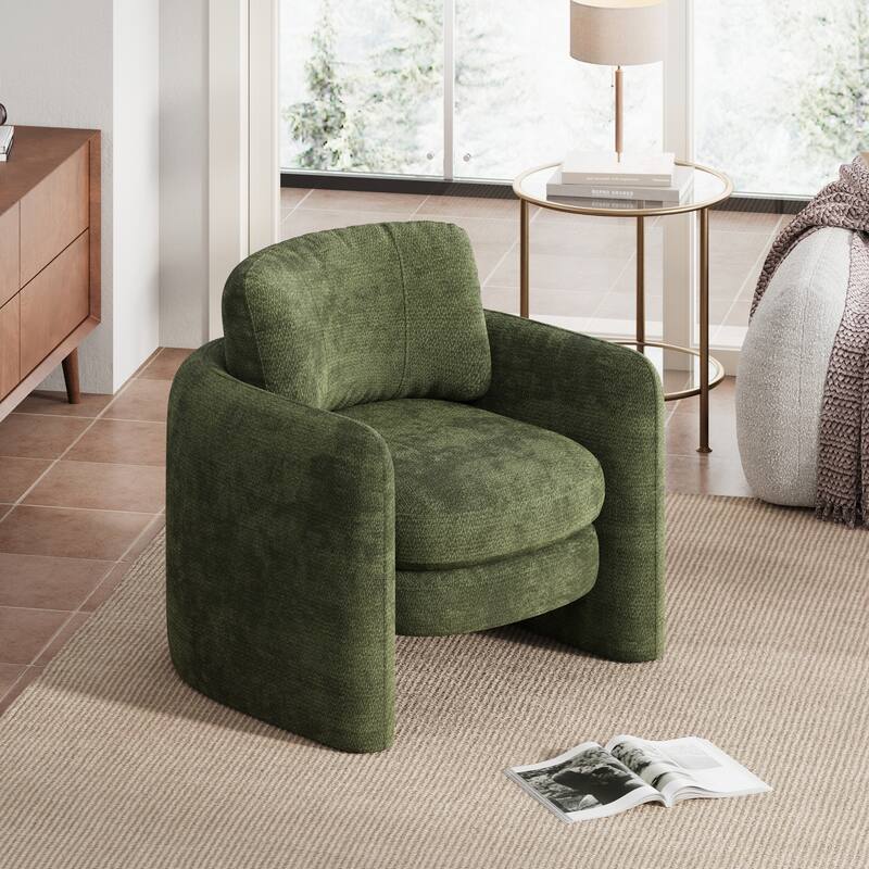 Accent Chairs, Living Room Chairs Upholstered Barrel Armchair for Living Room