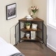 preview thumbnail 4 of 11, Javlergo Corner Table Modern Triangle 3-tier Storage Shelf with 2 Doors for Living Room Bedroom Office