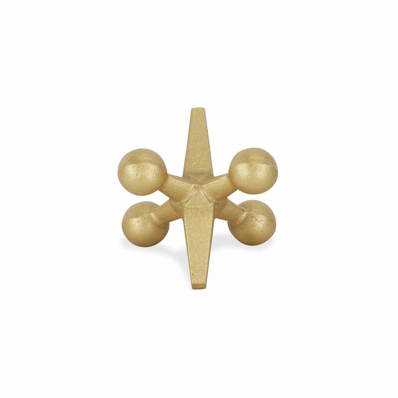 HomeRoots Petite Gold Jack Shaped Decorative Sculpture - 5' X '4.25' X '5