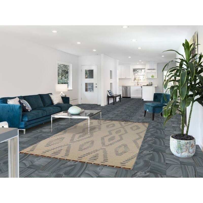 Striped Moroccan Indian Area Rug Handmade Wool Carpet - 5'1" x 8'1"