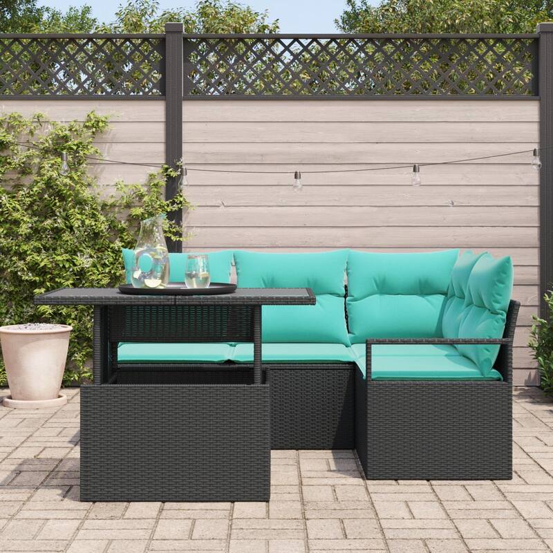 vidaXL 5 Piece Garden Sofa Set with Cushions - 69.7×48×27.2