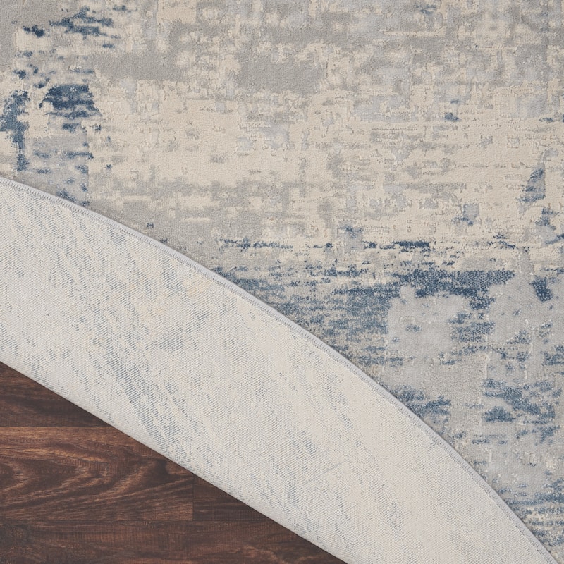 Copper Grove Nurnberg Modern Abstract Blue/Ivory Ombre Area Rug