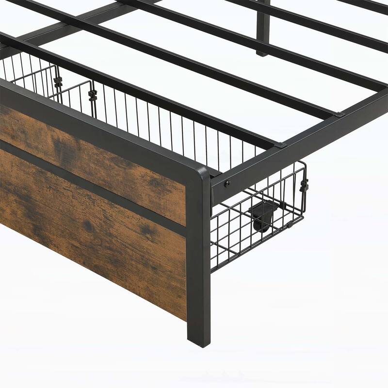Versatile Storage Bed with LED Lights and Headboard for Comfortable Sleep