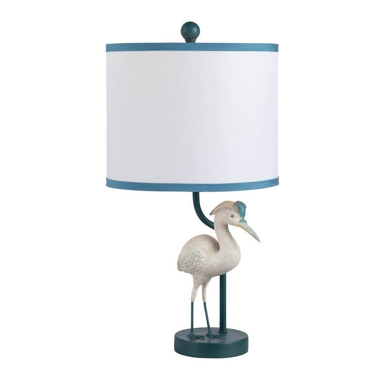 22"H Navy Blue And White Coastal Bird Table Lamp - 11" x 11" x 22"
