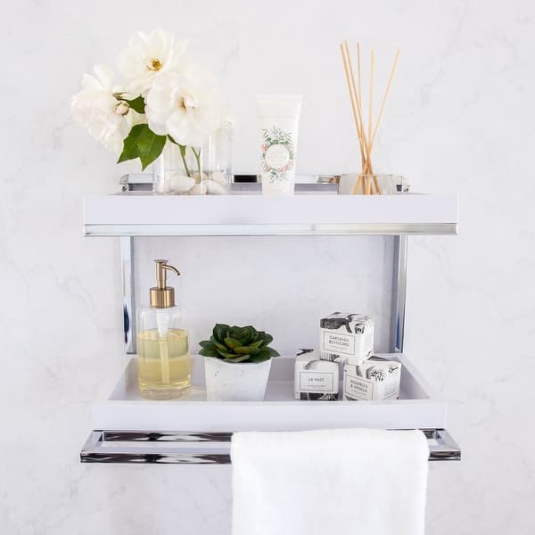 Shop Danya B Wall Mount 2 Tier Shelving Unit With Towel Rack