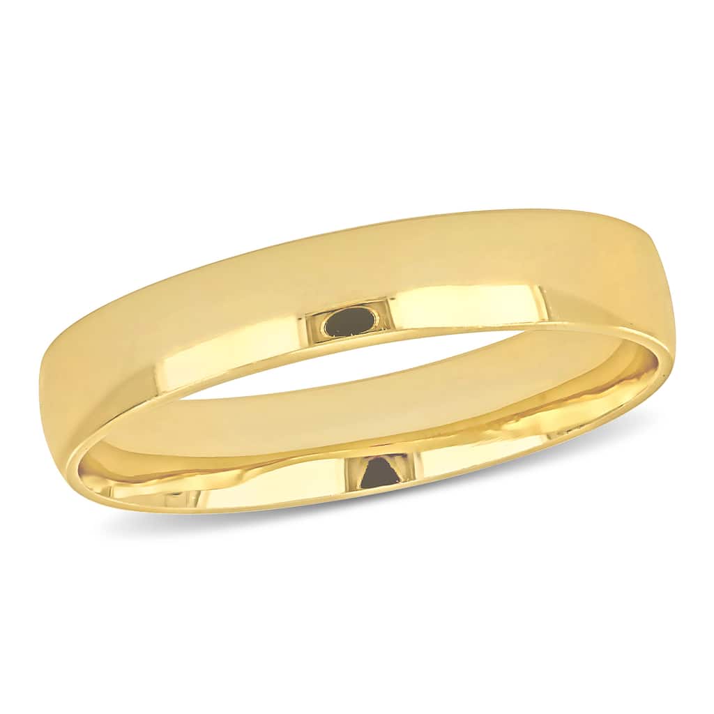Miadora Mens 4mm Polished Finish Wedding Band in 14k Yellow Gold
