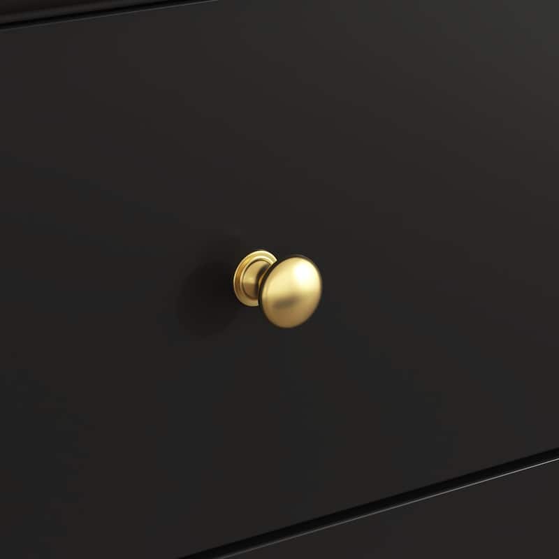 Black 8 Drawer Dresser with Solid Wood Legs, Modern Double Dresser Storage Cabinet for Bedroom, 55.1" Wide