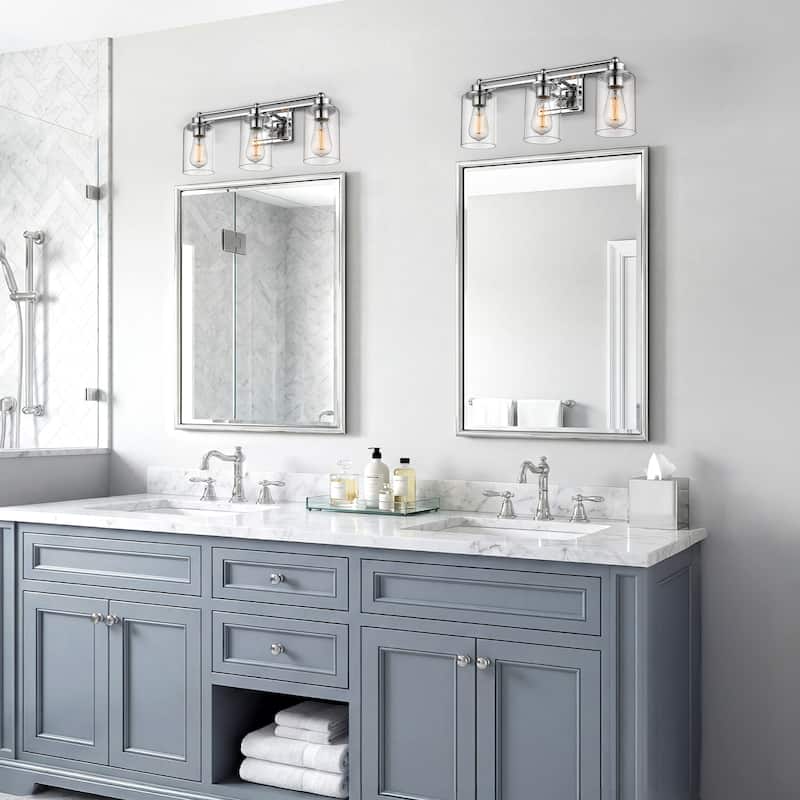 Bathroom Vanity Light,Wall Sconce Lamp Over Mirror with Clear Glass Shade