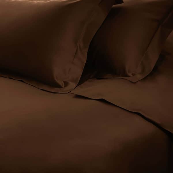 slide 2 of 7, Superior Egyptian Cotton 650 Thread Count Solid Duvet Cover Set Chocolate - California King