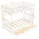 preview thumbnail 10 of 55, Classic Founder Twin-Over-Twin Bunk Bed with Ladders and 2 Storage Drawers for Dorm, Bedroom with Solid Wood Slats Support