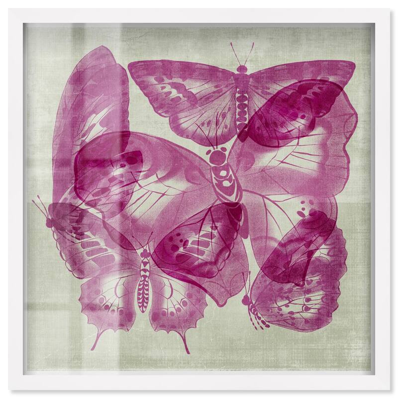 Fluttering Wings Shadowbox by Art Remedy - White - 20" x 20"
