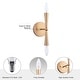 preview thumbnail 5 of 8, Mid-Century Modern Gold Dimmable 2 Light Wall Sconce