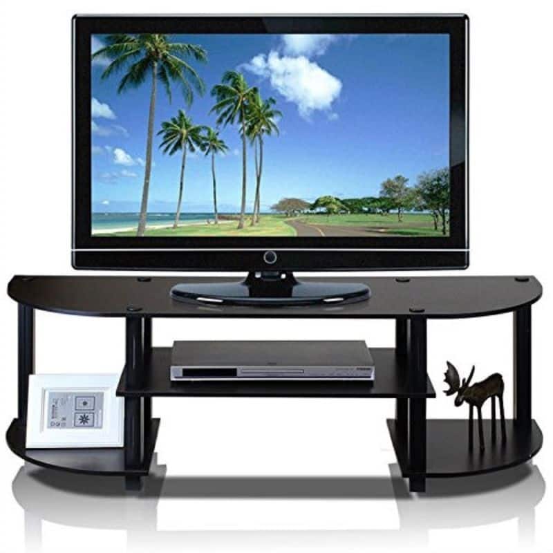 Espresso & Black TV Stand Entertainment Center - Fits up to 42-inch TV - 13.4 x 47.2 x 15.9
