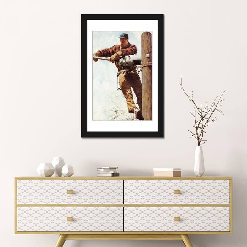 iCanvas "The Lineman" by Norman Rockwell