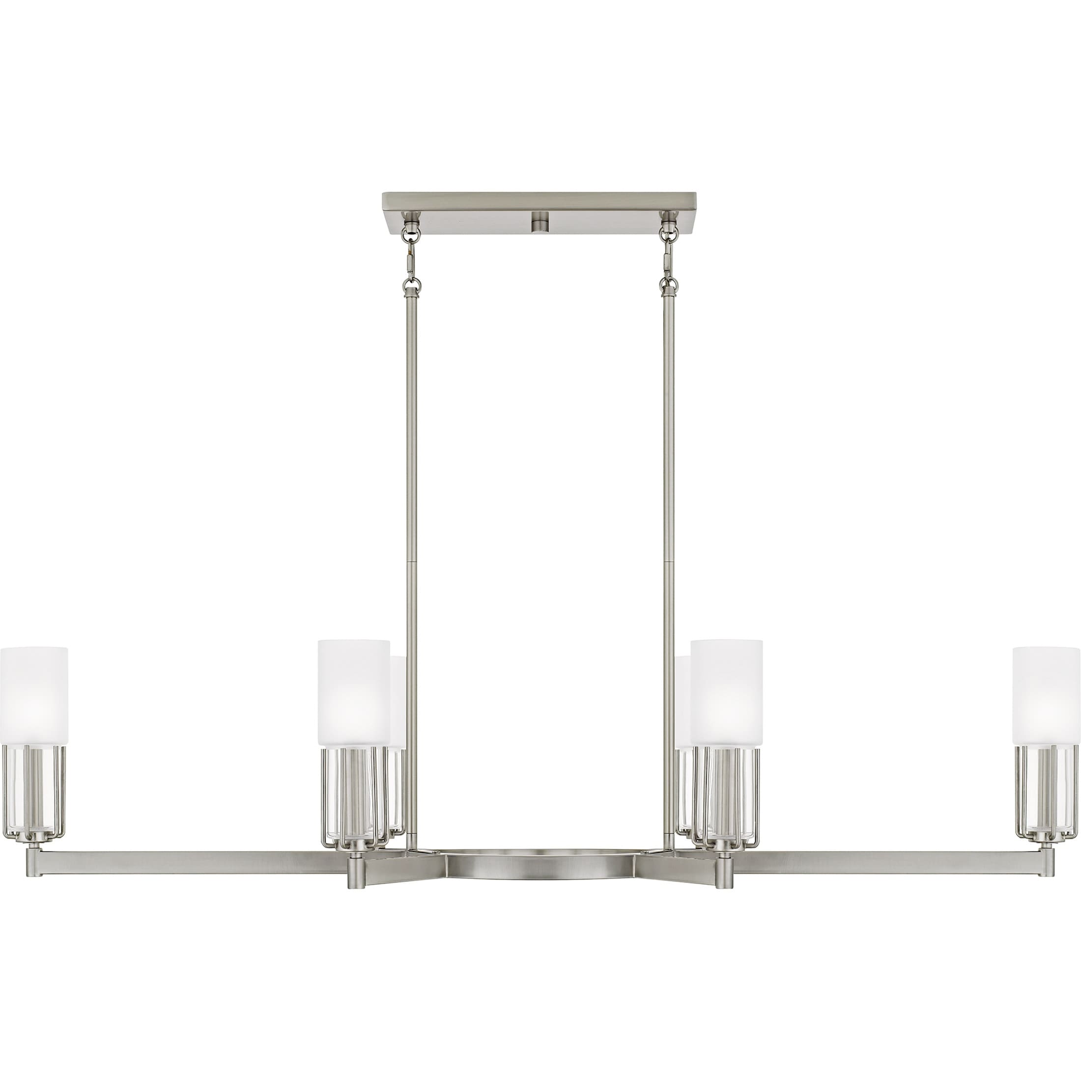 Cruz 6-Light Brushed Nickel Linear Chandelier - Bed Bath