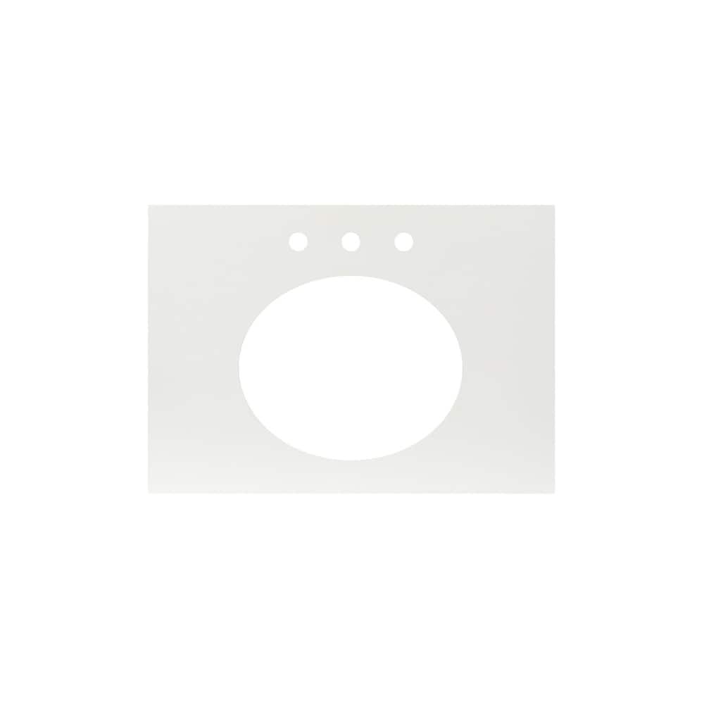 NativeStone Concrete Vanity Top - Oval Sink Cutout with 8" Widespread Faucet Holes (Top Only)