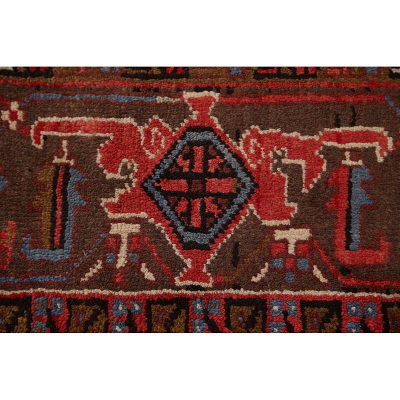 Geometric Heriz Persian Area Rug Wool Handmade Living Room Carpet - 7'8" x 10'8"