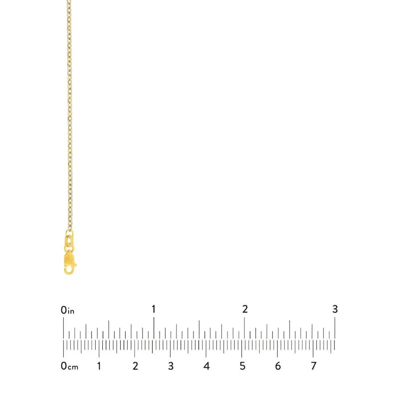 Curata 14k Two-tone Gold 2mm Pave Cable Chain Necklace (Lobster)